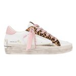 Crime London Sneakers Donna Sk8 Deluxe Wedge Pink Leopard Bianca