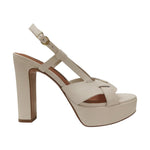 Luciano Barachini Sandalo Donna in Pelle Burro con Plateau e Tacco Largo Alto 120mm