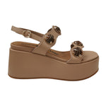 Luciano Barachini Sandalo Donna in Pelle Cammello con Zeppa Alta 90mm