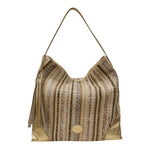 M Brc Borsa a Spalla Donna Linea Mix Shopping Oro con Nappina