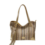 M Brc Borsa a Spalla Donna Linea Mix Shopping Oro