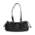 Gaelle Borsa a Spalla Donna in Ecopelle Nera con Coulisse