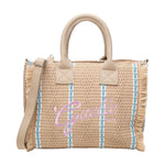 Gaelle Borsa a Mano Donna in Tessuto Beige con Tracolla
