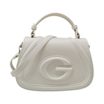 Gaelle Borsa a Mano Donna in Ecopelle Bianca con Logo e Tracolla