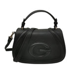 Gaelle Borsa a Mano Donna in Ecopelle Nera con Logo e Tracolla