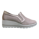 Enval Soft Mocassino Donna in Pelle Sabbia con Zeppa Alta 50mm