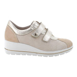 Enval Soft Scarpa a Strappo Donna Platino con Zeppa Alta 50mm