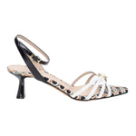 Albano Sandalo Donna Bianco e Nero con Tacco Alto 65mm
