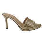Albano Scalzato Donna in Ecopelle Platino con Tacco a Stiletto Alto 90mm