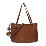 Gianni Conti Shopping Bag Donna in Pelle Cuoio con Tracolla
