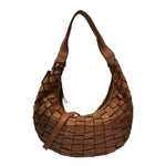 Gianni Conti Mezzaluna Media Donna Stintino in Pelle Intrecciata Cognac
