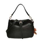 Gianni Conti Borsa a Spalla Media Donna in Pelle Nera con Accessorio