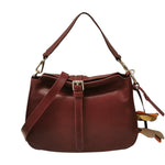 Gianni Conti Borsa a Spalla Media Donna in Pelle Rubino con Accessorio