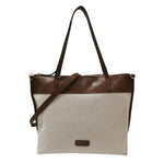Gianni Conti Shopper Donna in Tessuto e Pelle Sabbia Cognac