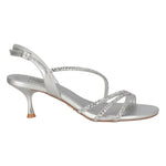 Albano Vanity Sandalo Donna Argento con Strass e Tacco Alto 70mm