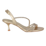 Albano Vanity Sandalo Donna Platino con Strass e Tacco Alto 70mm