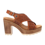 Refresh Sandalo Donna Camel Traforato con Tacco Largo Alto 100mm