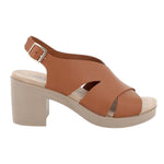 Igi&Co Sandalo Donna Cuoio con Fasce Incrociate e Tacco Largo Alto 80mm