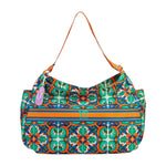 Ynot? Borsa a Spalla Donna in Tessuto Arancione con Stampa Geometrica