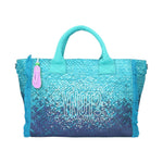 Ynot? Borsa a Mano Media Donna in Tessuto Oceano con Tracolla e Strass