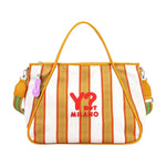 Ynot? Borsa Mare a Mano Donna in Tessuto a Righe Sole con Tracolla in Tessuto