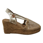 Vidorreta Espadrillas Donna Beige con Strass e Zeppa