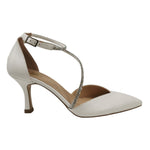 Scarpeborseonline Chanelle Donna Bianca con Strass Argento e Tacco Alto 70mm