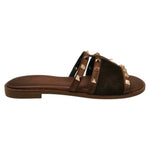 Caryatis Ciabatta Donna in Pelle e Cavallino Marrone