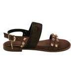 Caryatis Sandalo Donna in Pelle e Cavallino Marrone