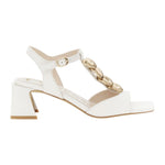 CafèNoir Sandalo Donna Gilda Avorio con Accessorio e Tacco Alto 65mm