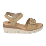 Valleverde Sandalo Donna in Ecopelle Beige con Zeppa Alta 55mm