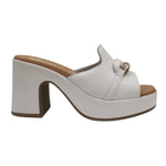 Susimoda Scalzato Donna in Pelle Bianca con Catena e Tacco Largo Alto 90mm