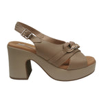 Susimoda Sandalo Donna Cammello con Catena e Tacco Largo Alto 90mm