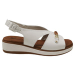 Susimoda Sandalo Donna in Pelle Bianca con Zeppa Alta 40mm