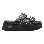 Cult Ciabatta Donna Platform in Pelle Nera con Borchie
