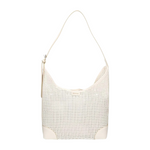 Gattinoni Roma Borsa a Spalla Donna in Raffia Bianco Sporco