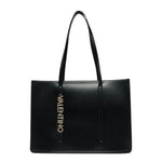 Mario Valentino Shopping Bag Donna in Ecopelle Nera con Logo Lettering