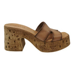 Porronet Scalzato Donna in Pelle Tortora con Tacco Largo Alto 85mm