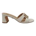 Gold&Gold Scalzato Donna Bianca con Pietre con Tacco Blocco Alto 70mm