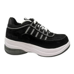 Fornarina Up Sneakers Donna in Camoscio e Pizzo Nero con Zeppa Alta 70mm