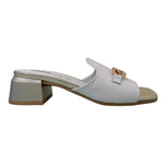 Enval Soft Scalzato Donna in Pelle Bianca con Tacco Largo 50mm