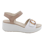 Enval Soft Sandalo Donna Bianco Corda con Zeppa Alta 60mm