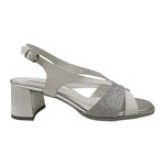 Enval Soft Sandalo Donna Bianco Argento con Tacco Largo Alto 60mm