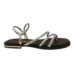 Laura Bizzarri Infradito Donna in Pelle Intrecciata Beige Oro