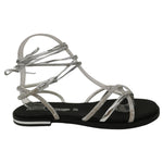Laura Bizzarri Infradito Donna Argento alla Schiava con Strass