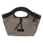 Pelletteria Veneta Borsa a Mano Donna in Pelle e Raffia Nera con Pochette