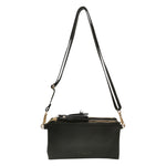 Pelletteria Veneta Borsa a Tracolla Donna Double Face in Pelle Nero Oro
