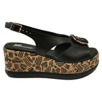Susimoda Sandalo Donna in Pelle Nera con Zeppa Alta 70mm