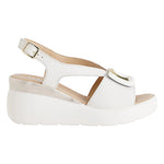 Melluso Sandalo Donna in Pelle Bianca con Zeppa Alta 70mm