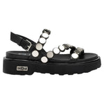 Cult Sandalo Donna in Pelle Nera con Borchie